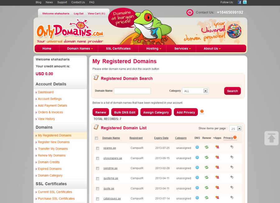 "Account Login" page